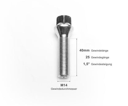 TA Technix Radschraube M14 X 1.5 X 40 KE