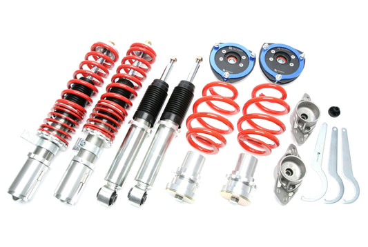 TA Technix härteverstellbares Gewindefahrwerk - Deep Version - passend für Audi A3 / Seat Altea, Leon, Toldeo III / Skoda Octavia, Superb / VW Beetle, Eos, Golf V+VI, Golf Cabriolet, Golf Plus, Jetta III+IV, Passat, Passat CC, CC, Scirocco, Touran