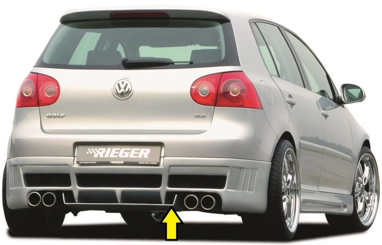 VW Golf 5 Rieger Diffusor 00059314 für Heckschürzenansatz 59326/7/8 ABS