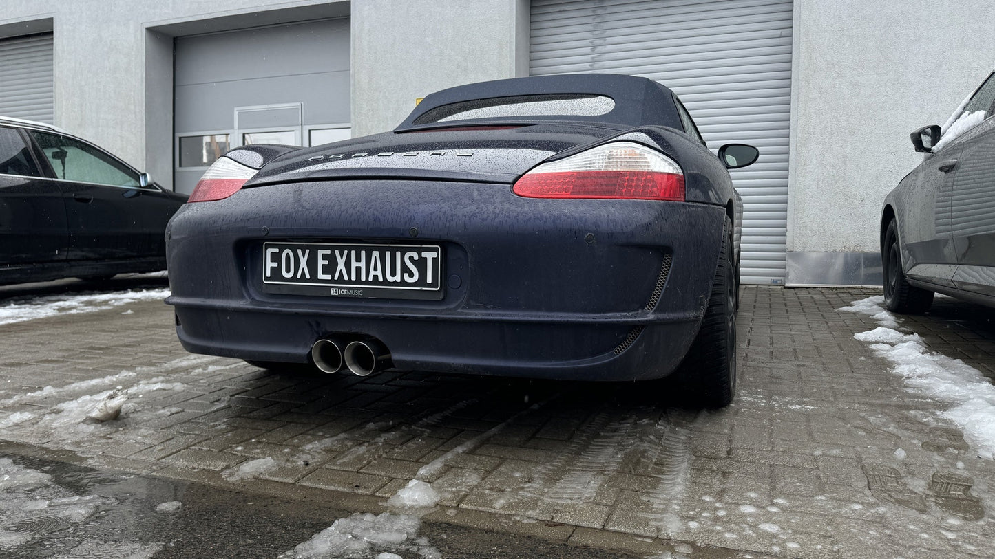 FOX Porsche Boxster Typ 986 Endschalldämpfer Ausgang mittig - 2x90 Typ 25