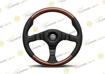 MOMO Lenkrad Dark Fitghter Wood 350mm Glattleder