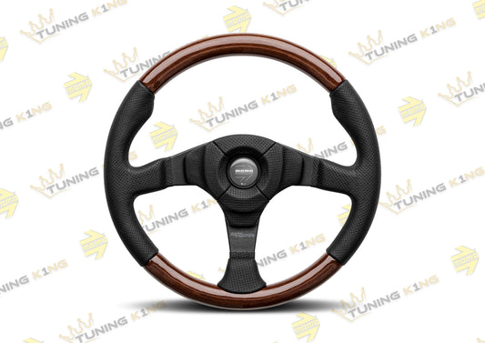 MOMO Lenkrad Dark Fitghter Wood 350mm Glattleder