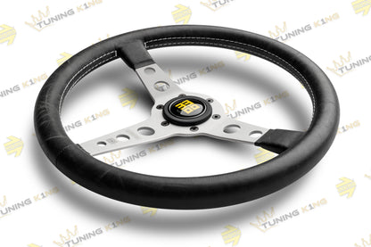 MOMO Lenkrad Prototipo Heritage 350mm Silber / Schwarz Glattleder