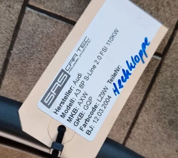 Kofferraumdichtung Audi A3 8P 3-Türer Dichtung Heckklappe