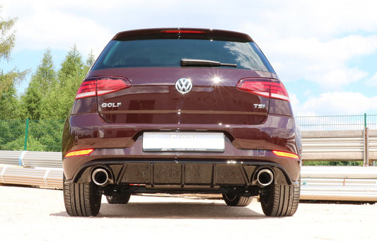 FOX VW Golf VII Facelift Einzelradaufhängung - Einsatz schwarz Endschalldämpfer rechts/links - 1x100 Typ 25 rechts/links inkl. Heckeinsatz schwarz lackiert
