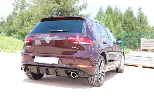 FOX VW Golf VII Facelift starre Hinterachse - Einsatz schwarz Endschalldämpfer rechts/links - 1x100 Typ 25 rechts/links inkl. Heckeinsatz schwarz lackiert