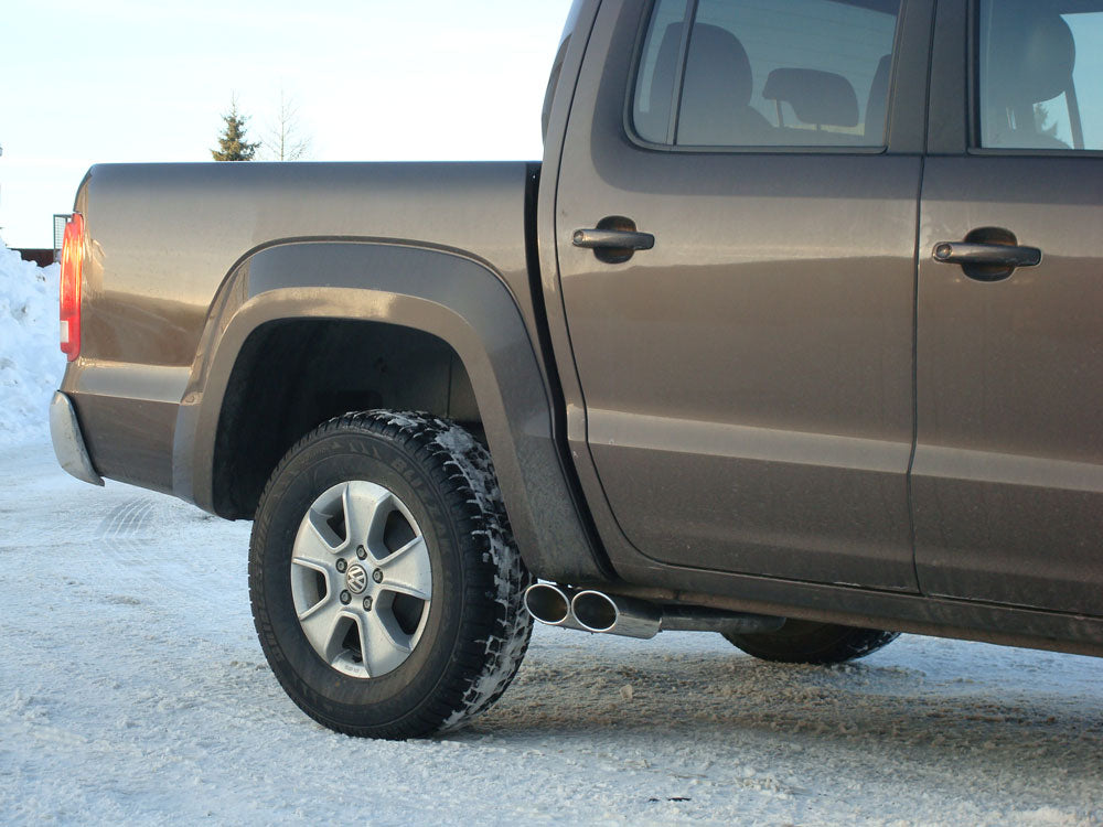 FOX VW Amarok 4x4 - ohne Trittbrett Endschalldämpfer Ausgang seitlich rechts und links am Fahrzeug - 2x115x85 Typ 38 rechts/links