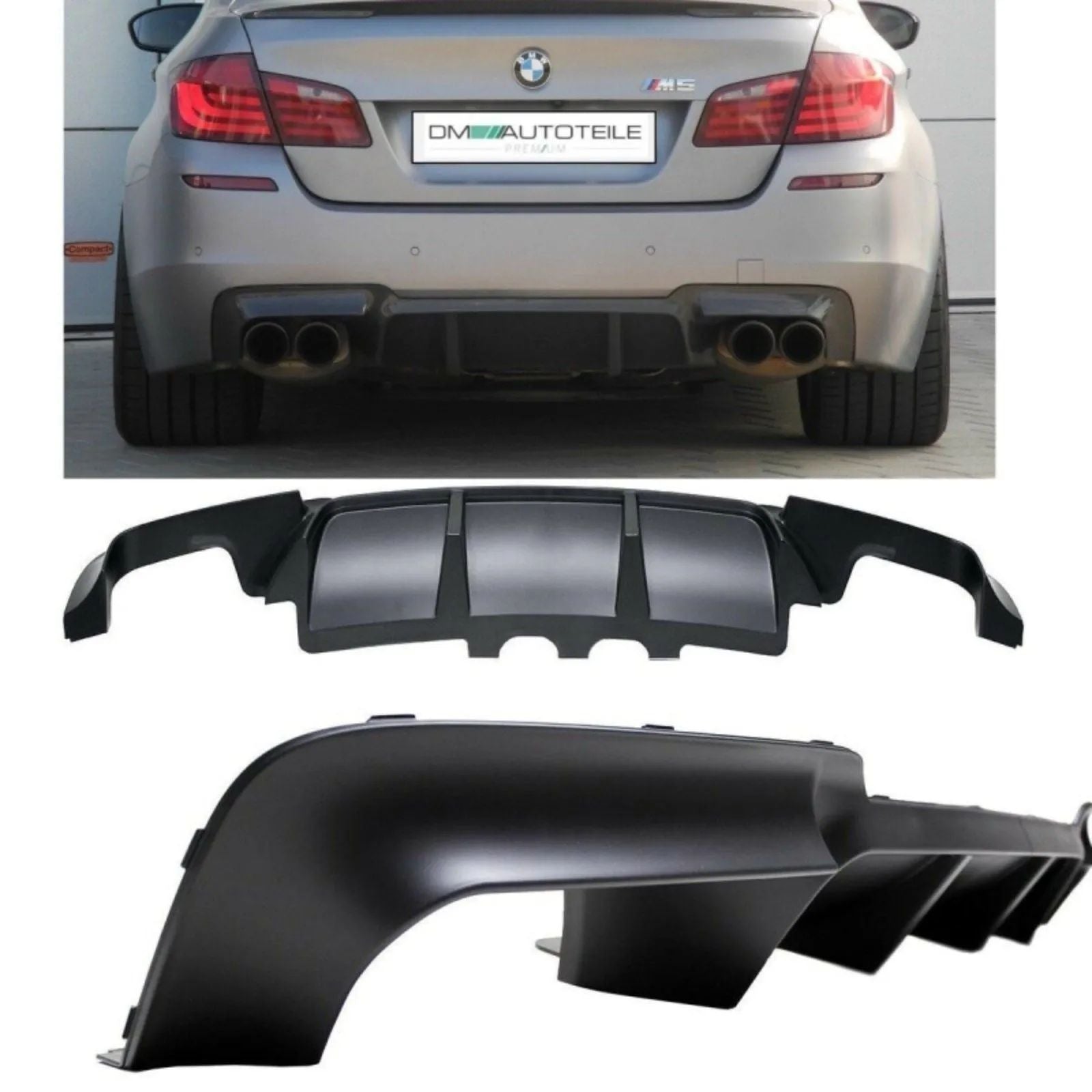 Performance Heckdiffusor 4 Rohr Schwarz BMW 5er F10 F11 M-Paket