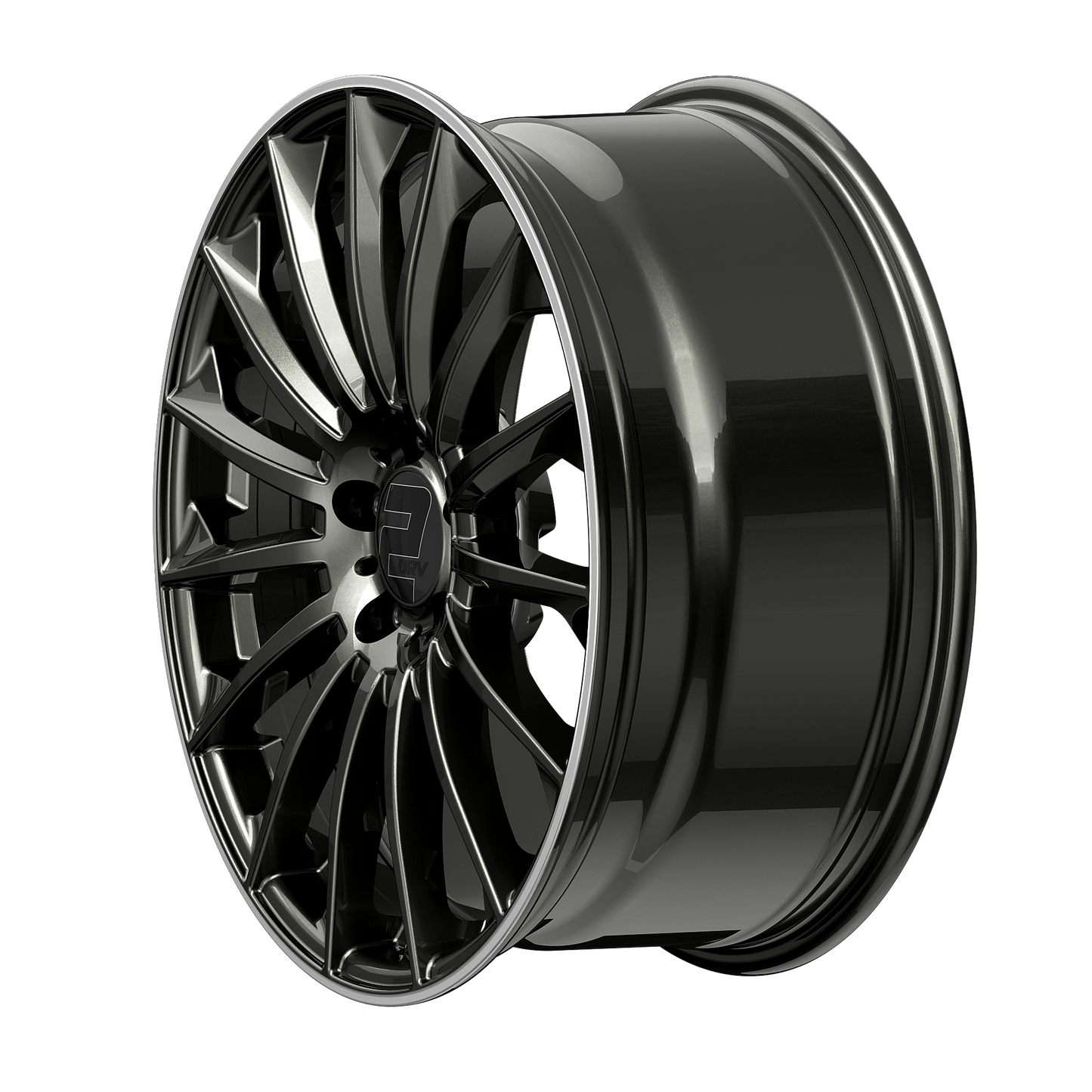 2DRV Felge WH39 Dark Gunmetal lackiert mit Hochglanzpoliertem Felgenbett