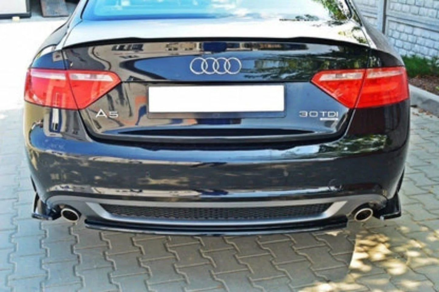 MAXTON Heck Ansatz Flaps Diffusor für Audi A5 S-Line 8T Coupe 07-11 schwarz matt