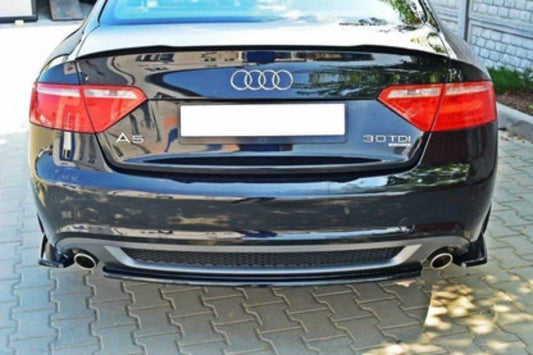 MAXTON Heck Ansatz Flaps Diffusor für Audi A5 S-Line 8T Coupe 07-11 schwarz matt