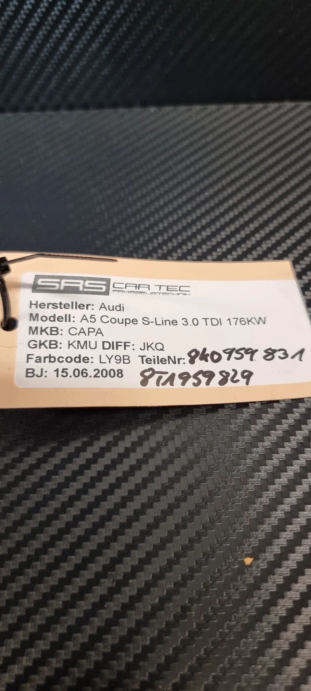 AUDI A4 8K A5 8T Original Heckklappenöffner 8K0959831 Schalter Öffner Heckklappe 8T1959829