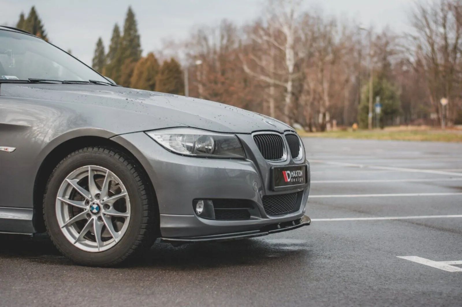 Maxton Front Ansatz V.2 für BMW 3er E90/E91 Facelift 08-12 schwarz matt