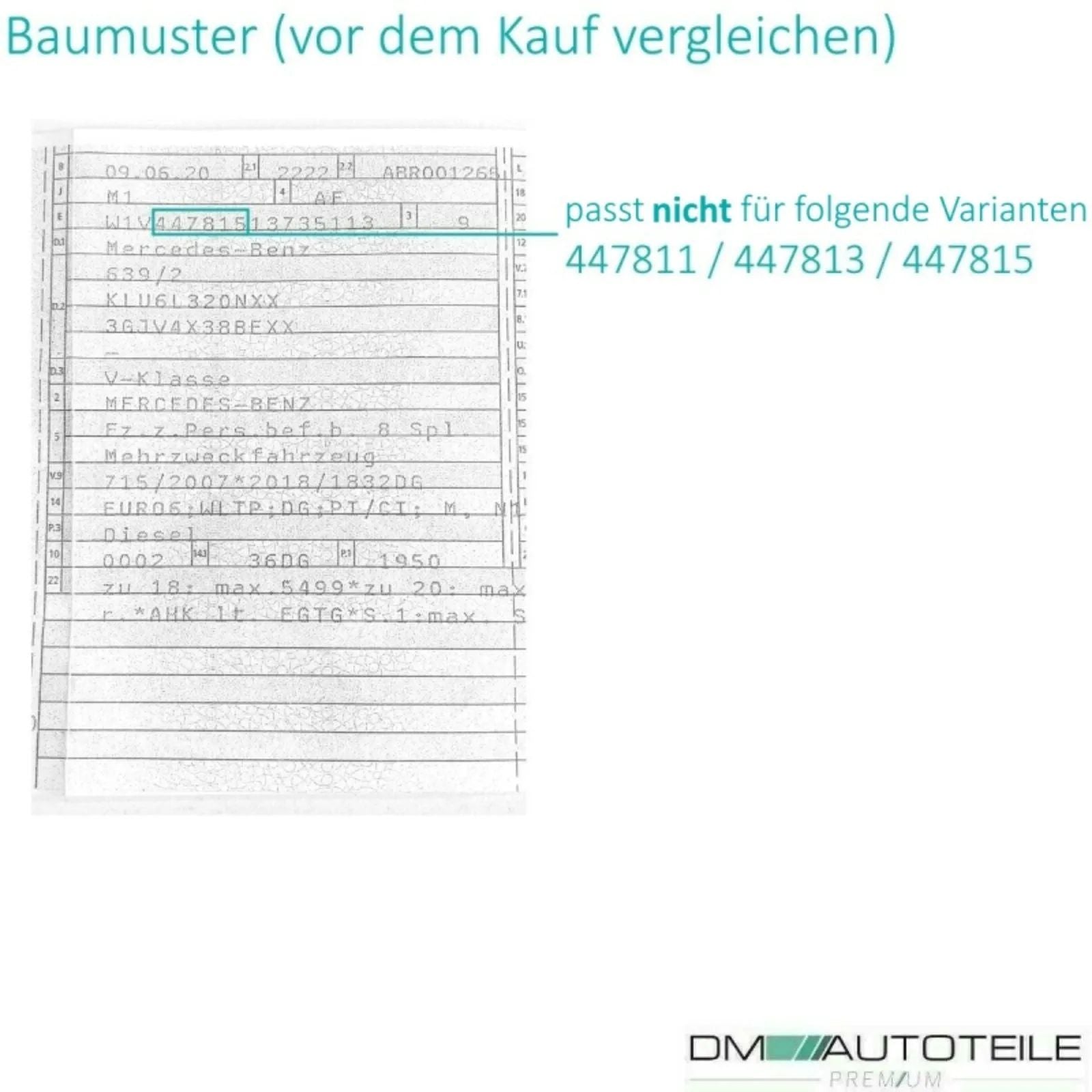 Kühlergrill Panamericana GT schwarz 2785 Mercedes Vito W447 + Kamera 14-19
