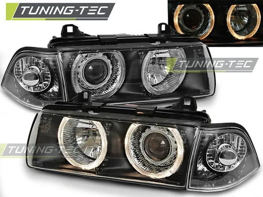 Tuning-Tec Angel Eyes Scheinwerfer für BMW 3er E36 90-99 schwarz LPBM21