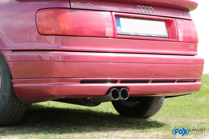 FOX Audi 80/90 - Typ 89, B3 Limousine/ Coupe/ 80 B4 - Cabrio Endschalldämpfer für Modelle mit Sonderstoßstange (siehe Bild) - 2x76 Typ 10