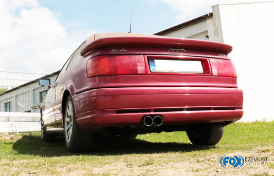 FOX Audi 80/90 - Typ 89, B3 Limousine/ Coupe/ 80 B4 - Cabrio Endschalldämpfer für Modelle mit Sonderstoßstange (siehe Bild) - 2x76 Typ 10