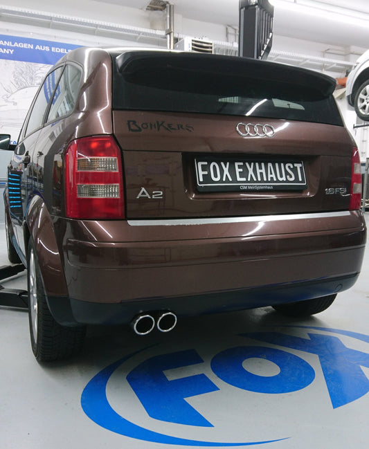 FOX Audi A2 - 1,6l + 1,4l 42l Tank Endschalldämpfer - 2x80 Typ 16