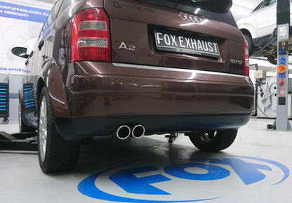 FOX Audi A2 - 1,6l + 1,4l 42l Tank Endschalldämpfer - 2x80 Typ 16