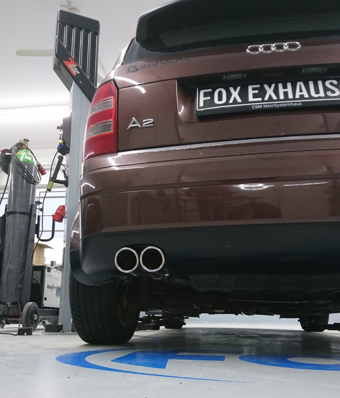 FOX Audi A2 - 1,6l + 1,4l 42l Tank Endschalldämpfer - 2x80 Typ 16