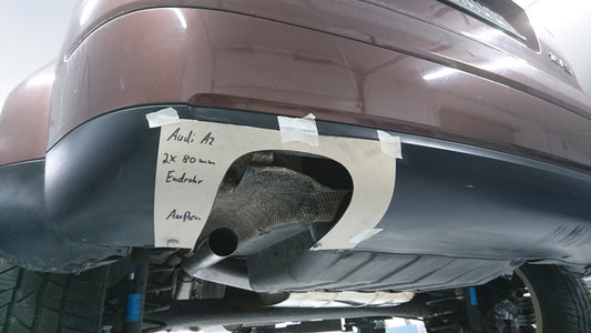 FOX Audi A2 - 1,6l + 1,4l 42l Tank Endschalldämpfer - 2x76 Typ 25