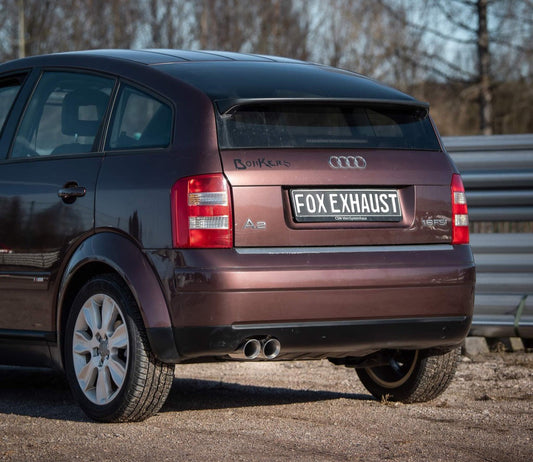 FOX Audi A2 - 1,6l + 1,4l 42l Tank Endschalldämpfer - 2x76 Typ 25