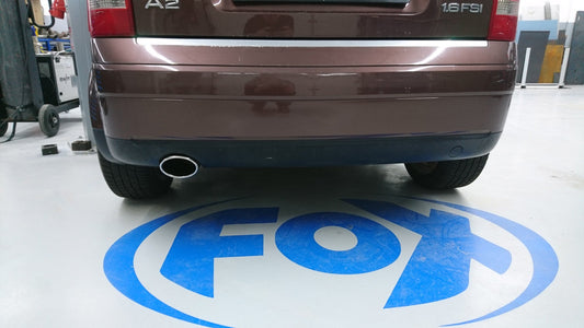 FOX Audi A2 - 1,6l + 1,4l 42l Tank Endschalldämpfer - 115x85 Typ 32