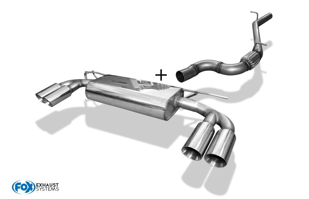 FOX Audi A3 - 8V Limousine quattro Endschalldämpfer Ausgang rechts/links inkl. Verbindungsrohr zum DPF - 2x90 Typ 25 rechts/links