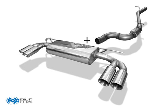 FOX Audi A3 - 8V Limousine quattro Endschalldämpfer Ausgang rechts/links inkl. Verbindungsrohr zum DPF - 2x90 Typ 25 rechts/links