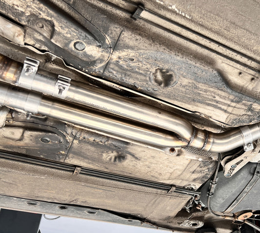 FOX Audi S4 B5 Verbindungsrohr passend auf 70er Katalysatoren (76mm auf 2x70mm)