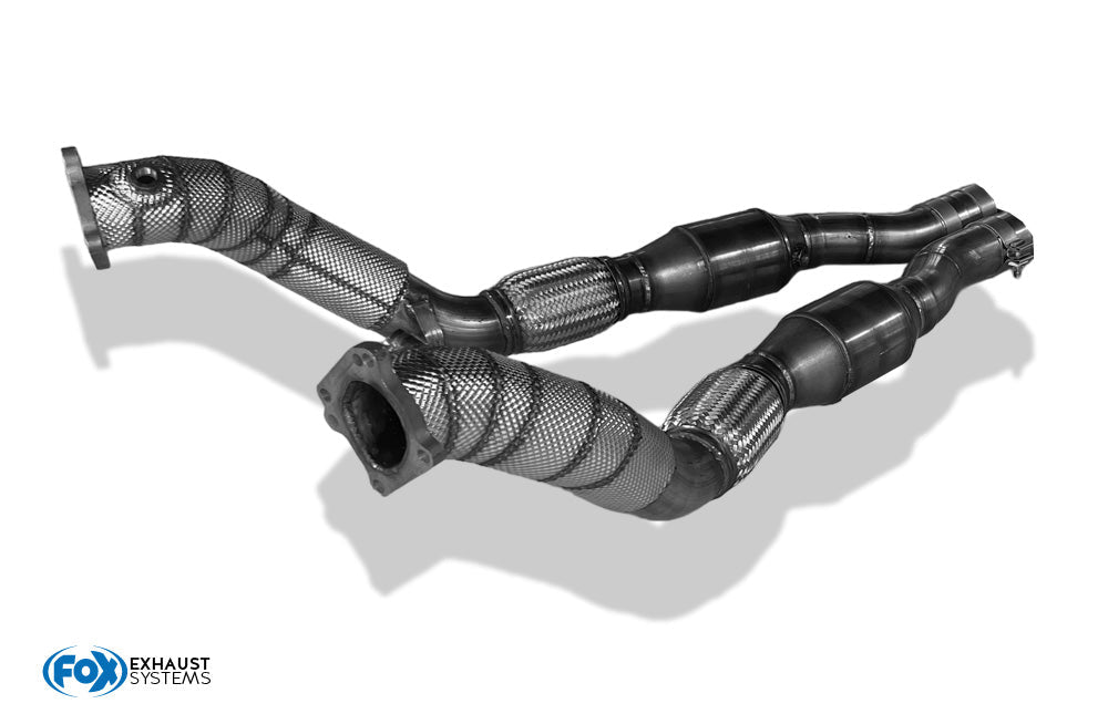 FOX Audi RS4 B5 Downpipe 76mm mit HJS Katalysatoren