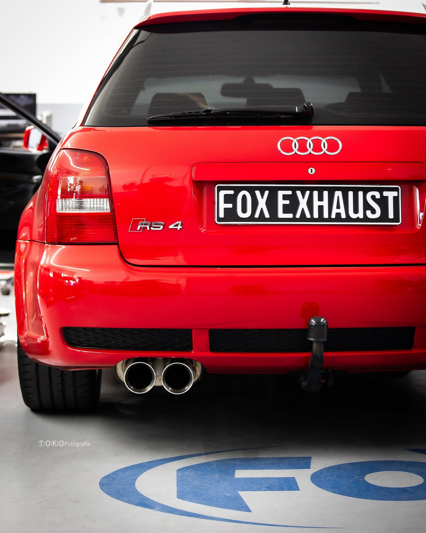 FOX Audi RS4 B5 - Edelstahl-System End- und Vorschalldämpfer 90mm - 2x90 Typ 25 - inkl. Y-Adapter auf 76mm Downpipes