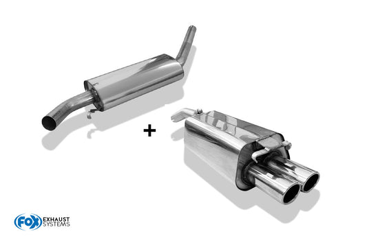 FOX Audi 100/A6 Typ C3/C4 Frontantrieb End- und Vorschalldämpfer - 2x76 Typ 16