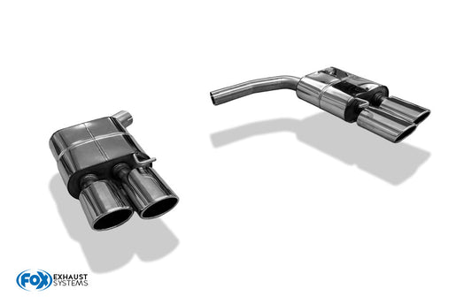 FOX Audi A4/A5 quattro TDI - Rieger Endschalldämpfer rechts/links für 2-Rohr zweiflutig - 2x115x85 Typ 32 rechts/links - passend an Heckeinsatz