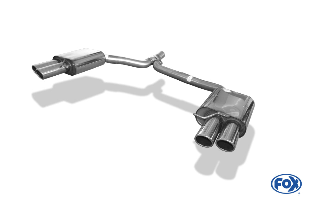 Audi A4 B8 Limousine/ Avant + S-Line Endschalldämpfer rechts/links zweiflutig inkl. Y-Adapterrohr Ø55mm innen - 2x80 Typ 17 rechts/links