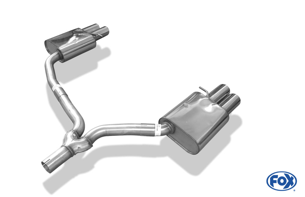 Audi A4 B8 Limousine/ Avant + S-Line Endschalldämpfer rechts/links zweiflutig inkl. Y-Adapterrohr Ø55mm innen - 2x80 Typ 17 rechts/links