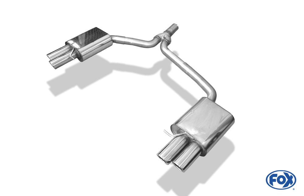 Audi A5 8T Coupe + S-Line Endschalldämpfer rechts/links zweiflutig inkl. Y-Adapterrohr Ø65mm innen - 2x88x74 Typ 32 rechts/links