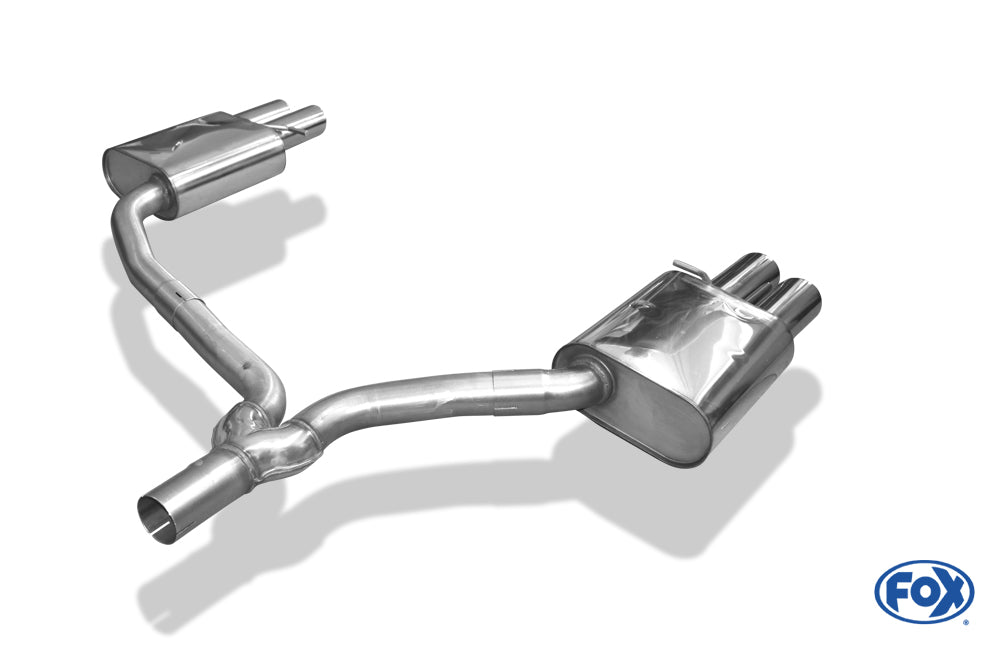 Audi A5 8T Coupe + S-Line Endschalldämpfer rechts/links zweiflutig inkl. Y-Adapterrohr Ø65mm innen - 2x88x74 Typ 32 rechts/links
