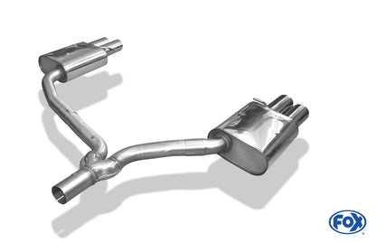 Audi A5 8T Coupe + S-Line Endschalldämpfer rechts/links zweiflutig inkl. Y-Adapterrohr Ø65mm innen - 2x88x74 Typ 32 rechts/links