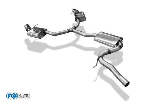FOX Audi A4 B9 - 2WD Endschalldämpfer rechts/links, Y-Verbinder und Mittelschalldämpfer  - 1x114 Typ 25 rechts/links