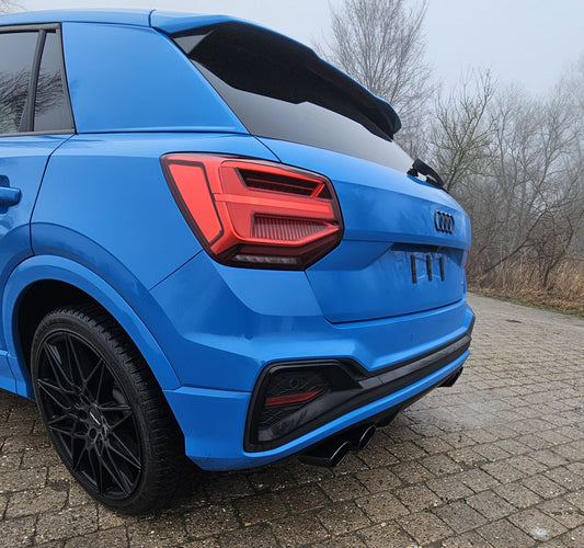 FOX Audi Q2 Endschalldämpfer Ausgang rechts/links mit Vorschalldämpfer -  2x115x85 Typ 32 rechts/links schwarzen emailliert