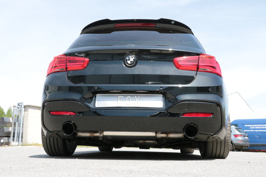 FOX BMW F20/21 - 118i mit OPF Endschalldämpfer quer Ausgang rechts/links - 1x100 Typ 25 rechts/links schwarz emalliert
