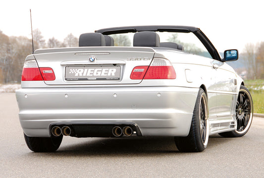 FOX BMW E46 320/323/328 M3-Optik - RIEGER Endschalldämpfer mit einflutigen Eingang/ Ausgang zentriert - 4x90mm Typ 14 mittig