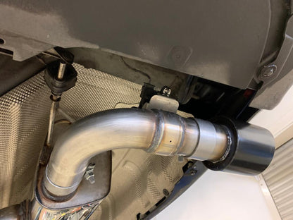 BMW F30/31 - 330i xDrive Endschalldämpfer quer Ausgang rechts/links - 1x100 Typ 25 rechts/links Schwarz emalliert - mit Abgasklappe im linken Endrohr