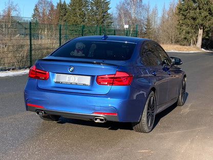 BMW F30/31 - 330i xDrive Endschalldämpfer quer Ausgang rechts/links - 145x65 Typ 59 rechts/links - mit Abgasklappe im linken Endrohr