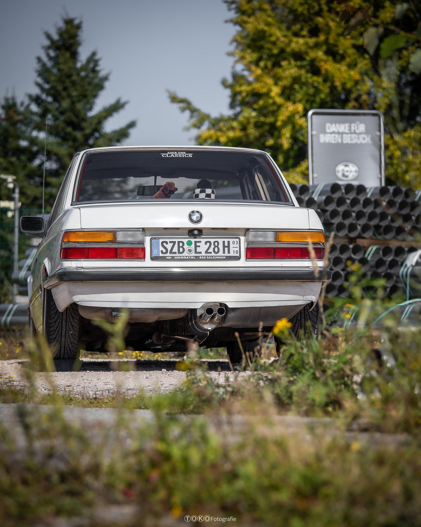 FOX BMW E28 525e mit Katalysator Endschalldämpfer - 2x55 Typ 10