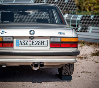 FOX BMW E28 525e mit Katalysator Endschalldämpfer ab Kat - 2x88x74 Typ 32 schwarz