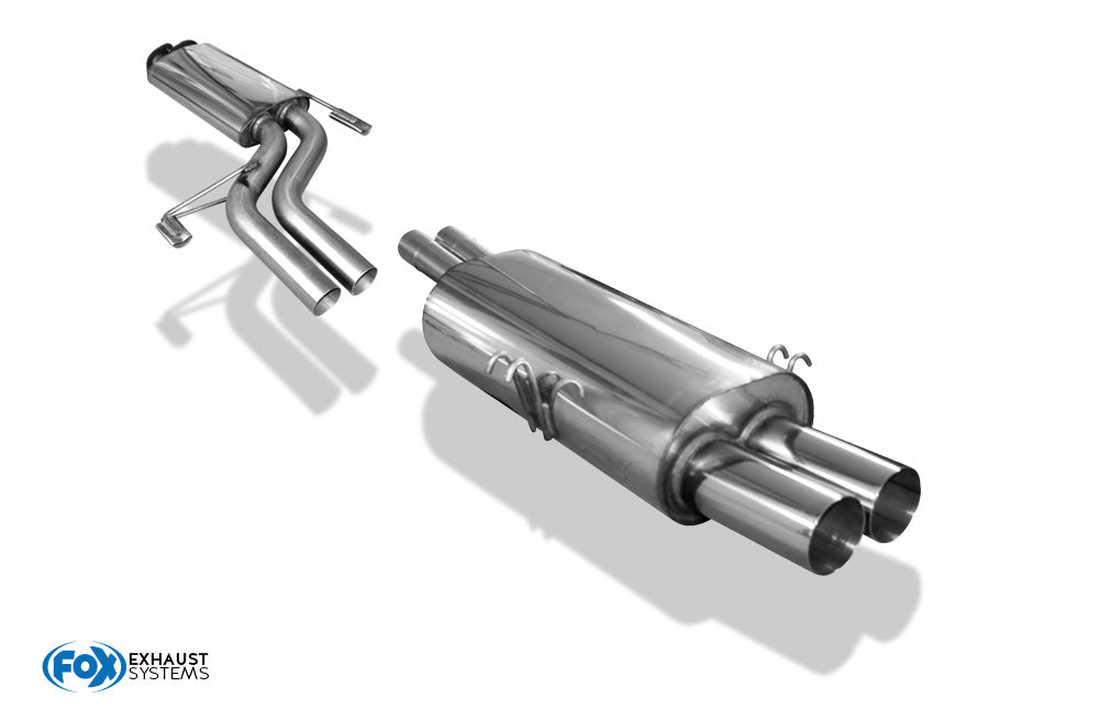 FOX BMW E32 740i Endschalldämpfer und Vorschalldämpfer  Ø2x63,5mm inkl. Montagematerial - 2x76 Typ 10
