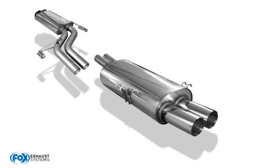 FOX BMW E32 740i Endschalldämpfer und Vorschalldämpfer  Ø2x63,5mm inkl. Montagematerial - 2x76 Typ 10