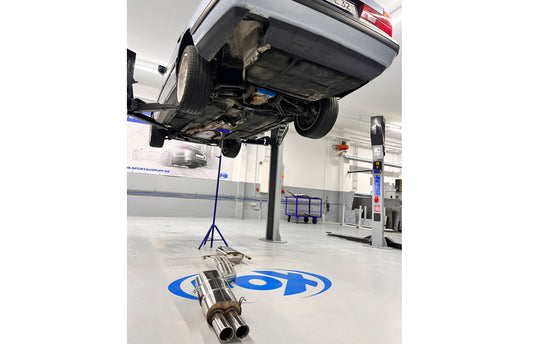 FOX BMW E32 740i Endschalldämpfer und Vorschalldämpfer Ø2x63,5mm inkl. Montagematerial - 2x76 Typ 25